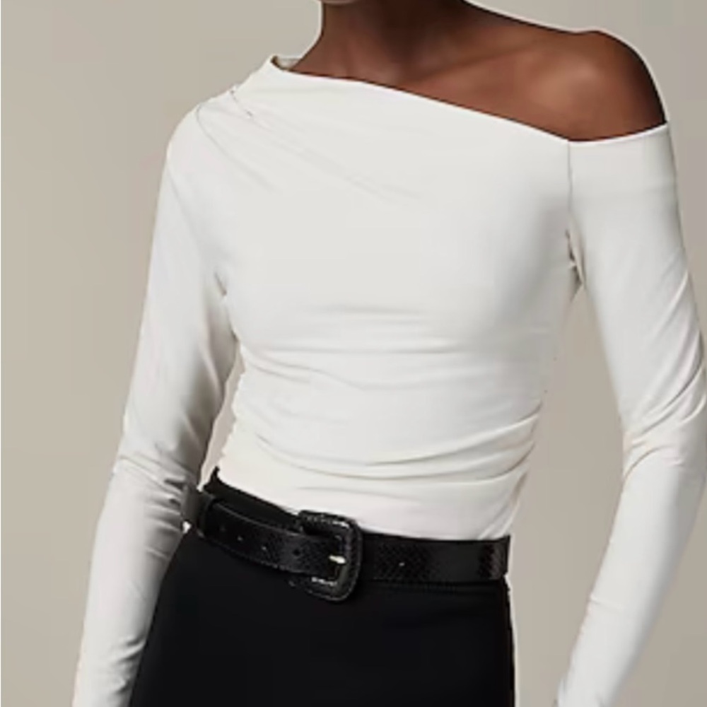 J. Crew White Off-Shoulder Top